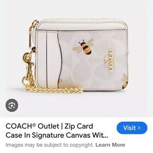 ISO Coach White and Gold Signature Wallet